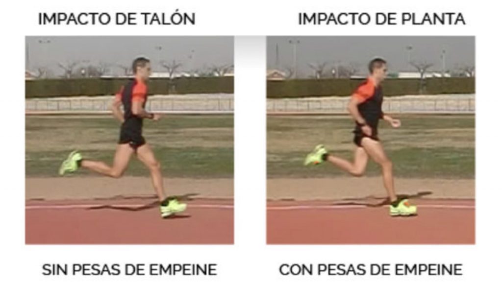 Ejemplo de talonación sin pesas de empeine